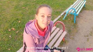 Pickup porn - Shy Teen babe gives blowjob in entrance