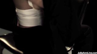 Lights, Camera, Hot Blonde Action! Busty Mom Julia Ann Sucks Dick On Stage!