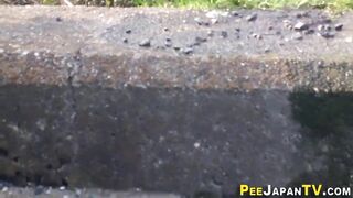 Japanese teen babes pee