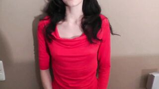 Deutsche Freundin im roten Kleid, OralCreampie