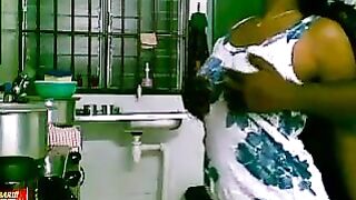 Couple sex in kitchen