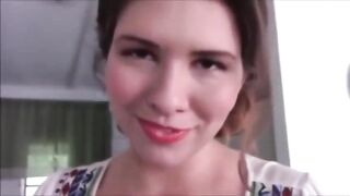 Goddess and giantess with red lips and a pink tongue