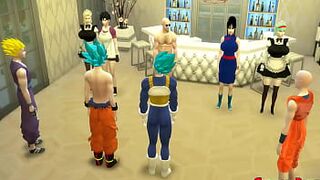 Dragon Ball Porn Epi 63 Maid Goku, Gohan, Vegeta and Clirin charge it and recover their beautiful Wives and punish for being unfaithful Bitches