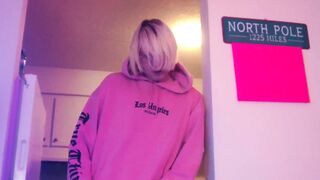 Self cum eating from hot blonde