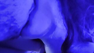 Caught step-sister in stockings jerking off and helped her to be satisfied