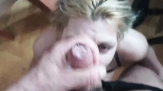 Get on Your Fucking Knees and Suck that Big Dick Dry you Dirty Slut !