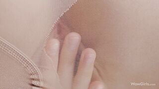 Very beautiful girl Alissa Foxy masturbating wearing pantyhose