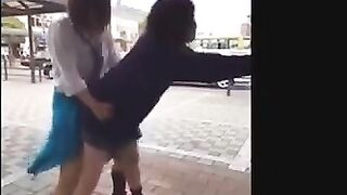 japan Standing back Girls