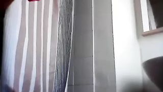 Hacked laptop camera. Hairy latina pussy. Bathroom