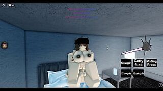 Fucking my sex doll in Roblox Condo