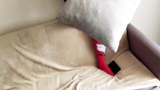 I caught my roommate masturbating with a pillow and imperceptibly came up from behind and inserted a penis into her, she was happy