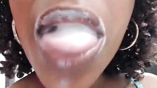 Spit tongue play fetish