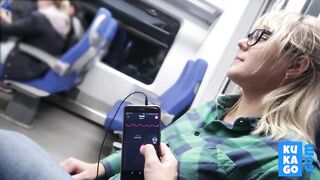 REMOTE CONTROL MY ORGASM IN THE TRAIN / PUBLIC FEMALE ORGASM