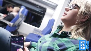 REMOTE CONTROL MY ORGASM IN THE TRAIN / PUBLIC FEMALE ORGASM