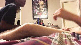 Black girlfriend blow and deepthroat
