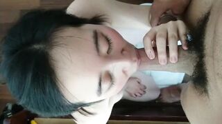 Cute Asian Blowjob and Facial