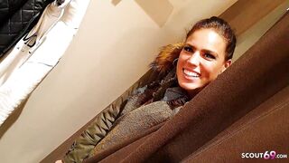 German Public Scandal FFM 3Some in Changing Room with two Dirty Girls