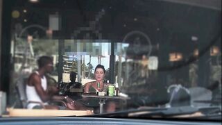 Cheating Wife #4 Part 3 - Hubby films me outside a cafe Upskirt Flashing and having an Interracial affair with a Black Man!!!