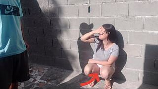 I called the bricklayer neighbor to make an estimate, I ended up showing my panties by accident, I had to get involved!