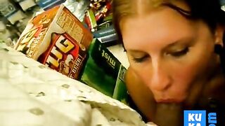 exciting, blowjob in supermarket