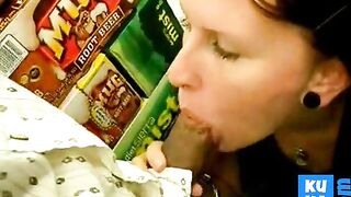 exciting, blowjob in supermarket