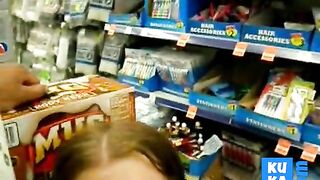 exciting, blowjob in supermarket