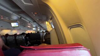 Risky public blowjob on a plane full of people