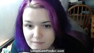 Goth emo girl licks her own feet