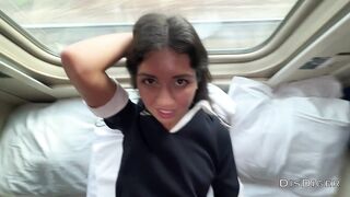 Seduced the conductor on the train and fucked while she had a break