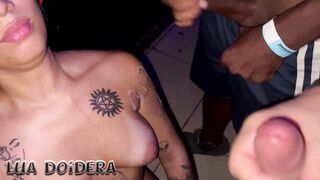 I let a bunch of males come all over me and my cuckold recorded it all