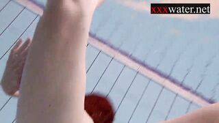 Smoking hot Russian redhead in the pool