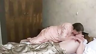 Russian mature stepmom and boy! Amateur!
