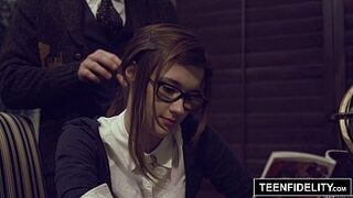 TEENFIDELITY - Schoolgirl Cutie Alaina Dawson Creampied on Teacher's Desk