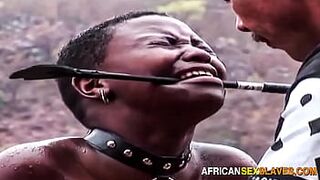 Submissive Ebony Painslaves Whipped to