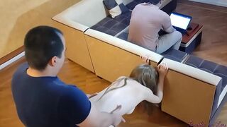 My will Fuck me like a Whore while my Husband works on the Laptop NTR
