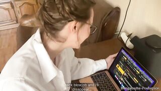 POV. "I have an important meeting" Cum on stepmom's face (With subs)