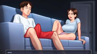 Summertime Saga - Sexy Stepsister with huge boobs gets fucked in bed ( Jenny Part 2)
