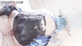 Genshin Impact Eula Lawrence Cosplay | milking all your jizz with her thighs and snatch hentai video