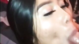 Beautiful Asian Gf Blowjob & cumshot