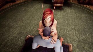 A night with hot Elf Milf redhead | Warcraft Porn Parody