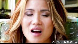Busty Asian Tastes Her Own Pussy