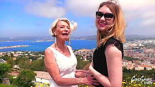 70 year old Eva shares a cock with beautiful 22 year old Lyna