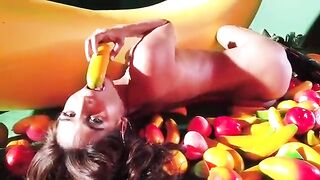 Poonam pandey rides a banana