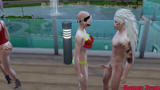 Hinata and her friends Cap 12 went to the pool and videl tells Madara that if she can have a threesome with her and her friend