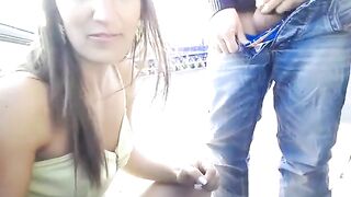 Anal sex on supermarket parking