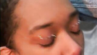 Hot black girl takes white cock up the ass