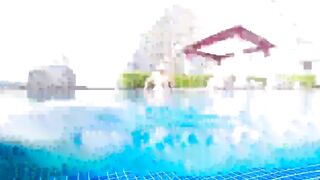 This Blonde Made Me Cum in a Public Pool!