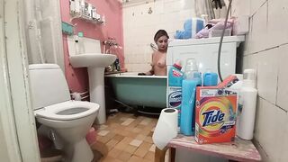 My stepsister in the shower, and she was willing to suck me off