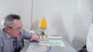 Tricky Old Teacher - Babe rewards old teacher with a crazy
