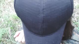 Quick Blowjob And Fucking In The Forest